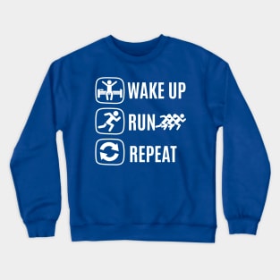 wake up go running repeat 2 Crewneck Sweatshirt